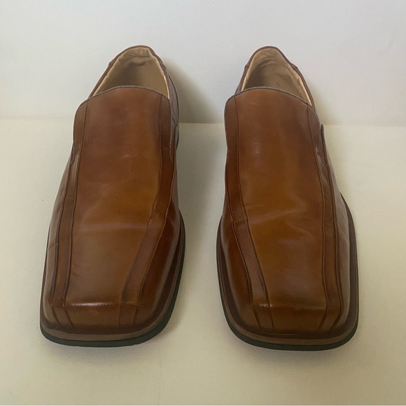 Zota USA VERO CUOIO Men’s Leather Slip-on Square Toe Brown Tan Loafer Size 9 - Picture 2 of 8
